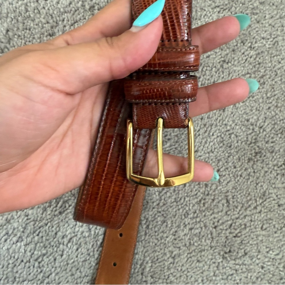 RARE Coach tejus lizard exotic leather belt 36 - Picture 5 of 7